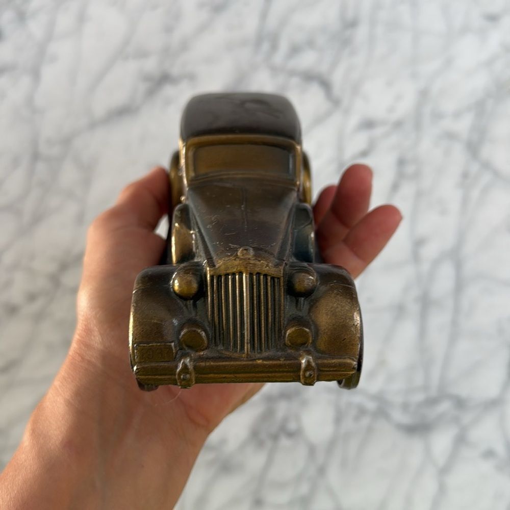 1937 PACKARD V12 Banthrico Bronze Coin Bank Vintage Automobile Car Chicago Metal - Picture 3 of 10
